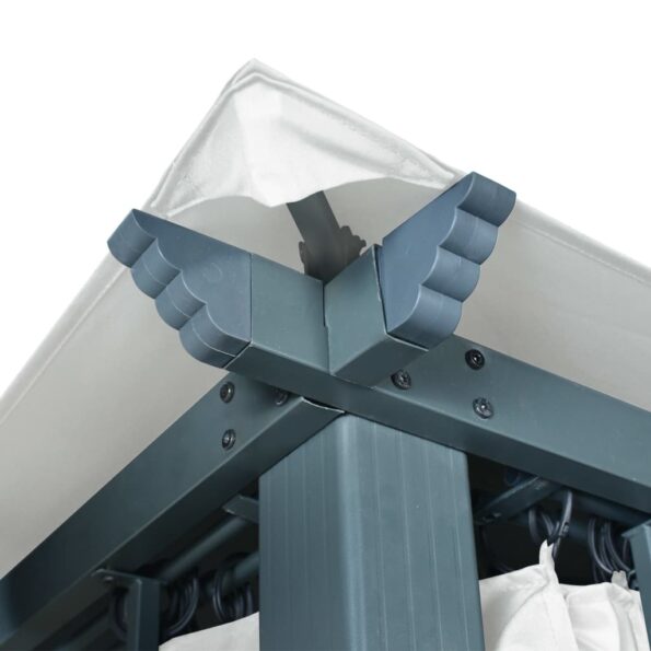 vidaXL Altánok so závesom 300x300 cm, krémový, hliník – Obrázok 8