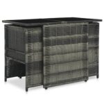 vidaXL 3-dielna bistro súprava s vankúšmi sivá polyratanová – Obrázok 3