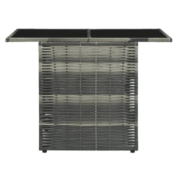 vidaXL 3-dielna bistro súprava s vankúšmi sivá polyratanová – Obrázok 5