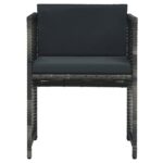 vidaXL 3-dielna bistro súprava s vankúšmi sivá polyratanová – Obrázok 8