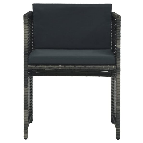 vidaXL 3-dielna bistro súprava s vankúšmi sivá polyratanová – Obrázok 8