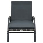 vidaXL Záhradné ležadlá so stolíkom antracitové polyratanové – Obrázok 5