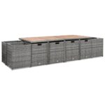 vidaXL 13dielna záhradná jedálenská súprava vankúše polyratan antracit – Obrázok 3