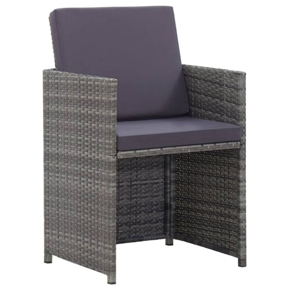 vidaXL 13dielna záhradná jedálenská súprava vankúše polyratan antracit – Obrázok 5