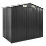 vidaXL Záhradná kôlňa s regálom antracitová 205x130x183 cm železná – Obrázok 6