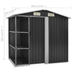 vidaXL Záhradná kôlňa s regálom antracitová 205x130x183 cm železná – Obrázok 8