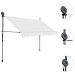 vidaXL Ručne zaťahovacia markíza s LED 250 cm, krémová – Obrázok 3