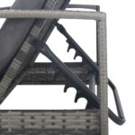 vidaXL Záhradné ležadlo s opierkami na ruky, polyratan, sivé – Obrázok 6