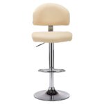 vidaXL Barové stoličky 2 ks, krémové, umelá koža – Obrázok 5