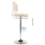 vidaXL Barové stoličky 2 ks, krémové, umelá koža – Obrázok 7