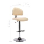 vidaXL Barové stoličky 2 ks, krémové, umelá koža – Obrázok 9