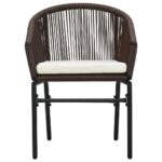 vidaXL 3-dielna bistro súprava s podložkami, PE ratan, hnedá – Obrázok 3