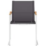 vidaXL Záhradné stoličky 4 ks, textilén a nehrdzavejúca oceľ, sivé – Obrázok 3