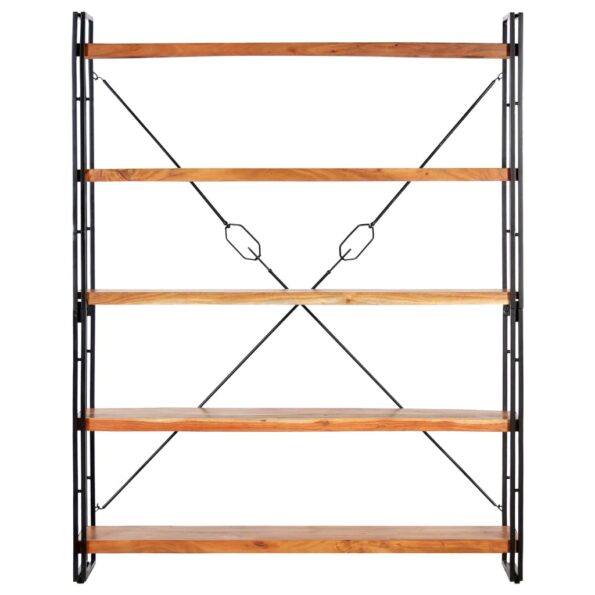 vidaXL Knižnica s 5 policami 140x30x180 cm akáciový masív – Obrázok 2