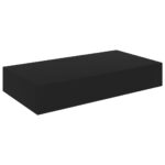 vidaXL Plávajúca nástenná polica so zásuvkou čierna 48x25x8 cm – Obrázok 2