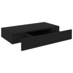 vidaXL Plávajúca nástenná polica so zásuvkou čierna 48x25x8 cm – Obrázok 4