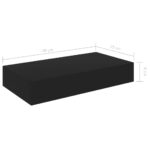 vidaXL Plávajúca nástenná polica so zásuvkou čierna 48x25x8 cm – Obrázok 6