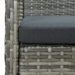 vidaXL Záhradné kreslo s vankúšom polyratanové sivé – Obrázok 6