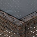 vidaXL Záhradný stôl hnedý 75x40x37 cm polyratanový – Obrázok 2