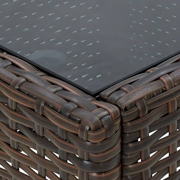 vidaXL Záhradný stôl hnedý 75x40x37 cm polyratanový – Obrázok 2