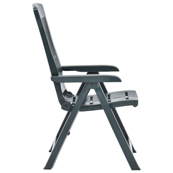 vidaXL Sklápacie záhradné stoličky 2 ks plastové zelené – Obrázok 4