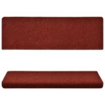 vidaXL Nášľapy na schody 15 ks, vpichované 65x21x4 cm, červené – Obrázok 4