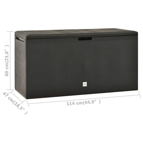 vidaXL Záhradný úložný box antracitový 114x47x60 cm – Obrázok 7