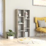 vidaXL Knižnica, betónovo sivá 50x25x106 cm, kompozitné drevo