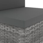 vidaXL 2-dielna záhradná sedacia súprava polyratan sivá – Obrázok 9