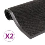 vidaXL Rohožky pred dvere 2 ks čierne 80x120 cm obdĺžnikové všívané