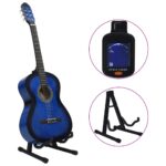 vidaXL 12-dielna klasická gitarová sada pre začiatočníkov modrá 4/4 39" – Obrázok 3