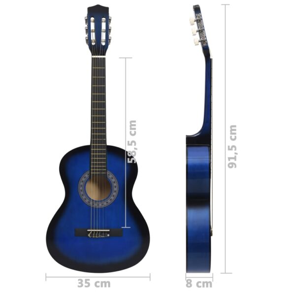 VXL8719883885322_g_en_hd_6.jpg vidaXL Klasická gitara pre začiatočníkov a deti modrá 3/4 36" – Obrázok 7