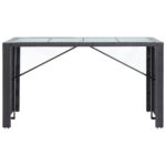 vidaXL 9-dielna vonkajšia barová súprava polyratanová čierna – Obrázok 3