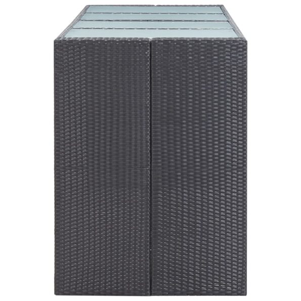 vidaXL 9-dielna vonkajšia barová súprava polyratanová čierna – Obrázok 4