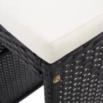 vidaXL 9-dielna vonkajšia barová súprava polyratanová čierna – Obrázok 7