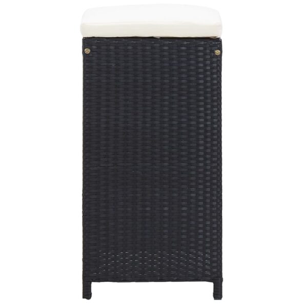 vidaXL 9-dielna vonkajšia barová súprava polyratanová čierna – Obrázok 8