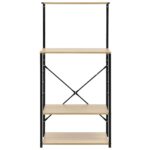 vidaXL Skrinka na mikrovlnku čierna+dub 60x39,6x123cm kompozitné drevo – Obrázok 3