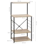 vidaXL Skrinka na mikrovlnku čierna+dub 60x39,6x123cm kompozitné drevo – Obrázok 8