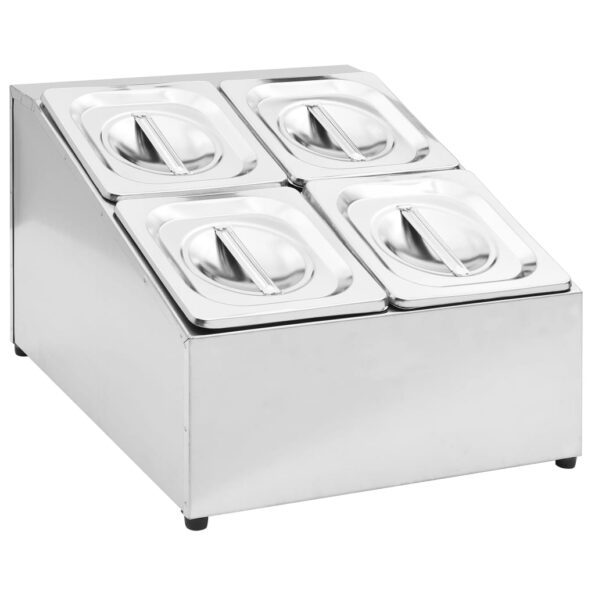 VXL8719883914176_a_en_hd_1.jpg vidaXL Držiak na gastronádoby so 4 GN 1/6 nádobami nehrdzavejúca oceľ – Obrázok 2