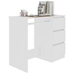 vidaXL Písací stôl, biely 90x45x76 cm, kompozitné drevo – Obrázok 3