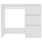 vidaXL Písací stôl, biely 90x45x76 cm, kompozitné drevo – Obrázok 4