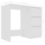 vidaXL Písací stôl, biely 90x45x76 cm, kompozitné drevo – Obrázok 6