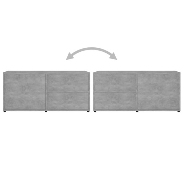 vidaXL TV skrinka, betónovo sivá 80x34x36 cm, drevotrieska – Obrázok 9