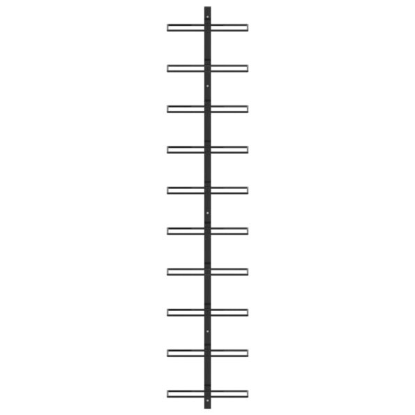 vidaXL Nástenný stojan na víno na 10 fliaš čierny kovový – Obrázok 3