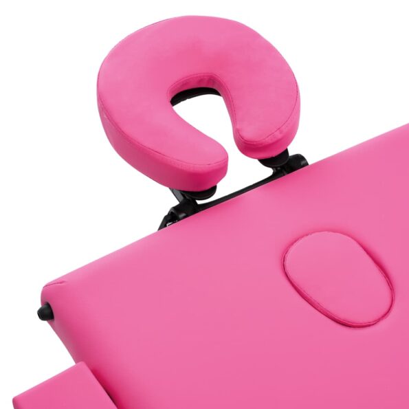 vidaXL Skladací masážny stôl, 3 zóny, drevo, ružový – Obrázok 5