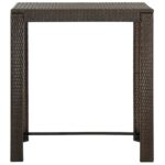 vidaXL Záhradný barový stolík hnedý 100x60,5x110,5 cm polyratanový – Obrázok 2