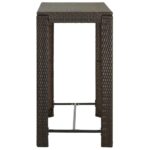vidaXL Záhradný barový stolík hnedý 100x60,5x110,5 cm polyratanový – Obrázok 3