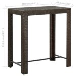 vidaXL Záhradný barový stolík hnedý 100x60,5x110,5 cm polyratanový – Obrázok 6