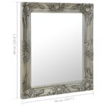 vidaXL Nástenné zrkadlo v barokovom štýle 50x60 cm strieborné – Obrázok 6