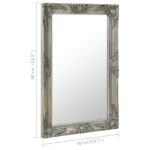 vidaXL Nástenné zrkadlo v barokovom štýle 50x80 cm strieborné – Obrázok 6